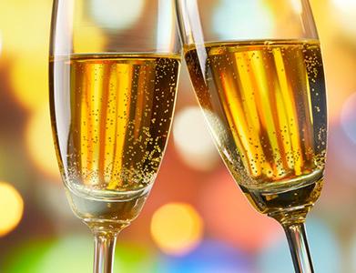 Fizzy wine take off celebration