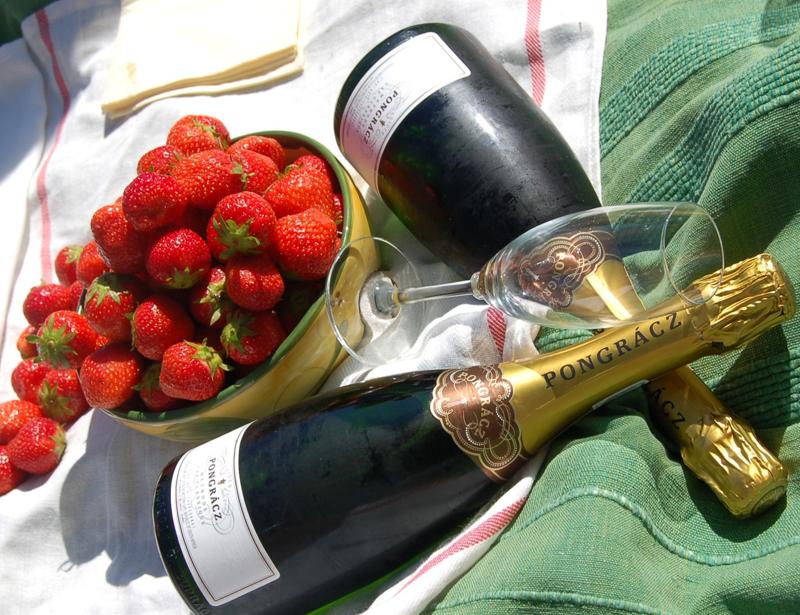 Champagne and strawberries