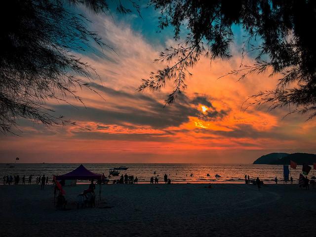 Middag i solnedgången