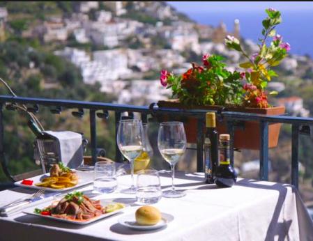 Dining on the balcony