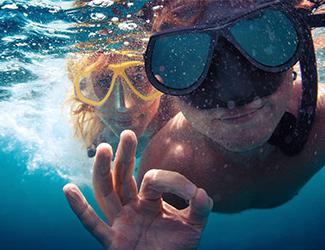 Snorkling vid Réserve Cousteau