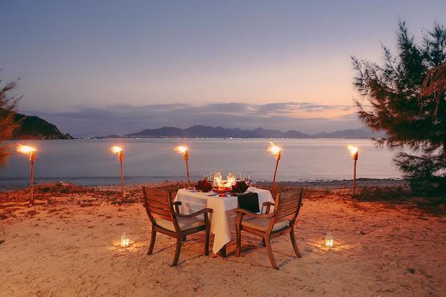 Privat middag på stranden