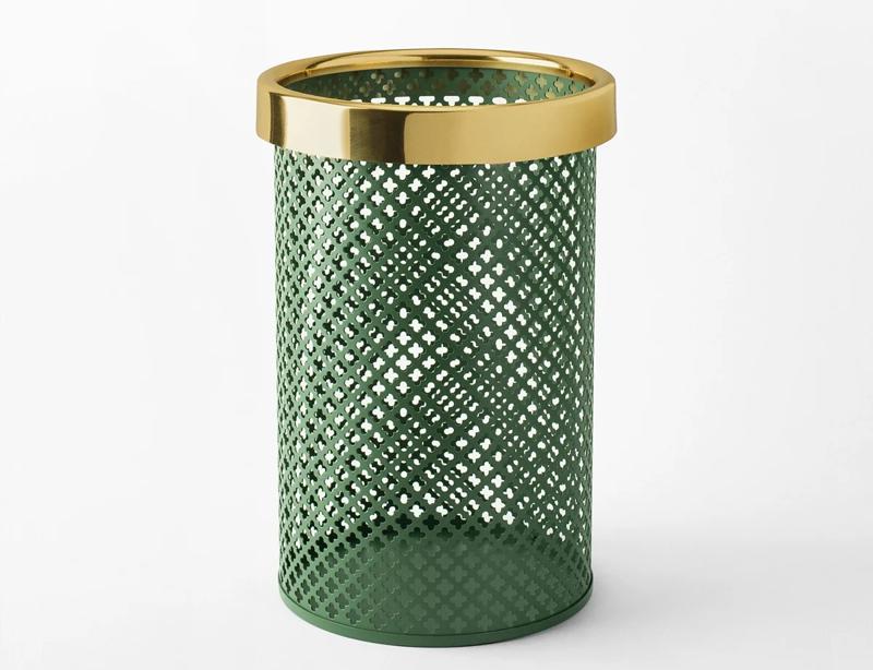 Klövergrön papperskorg i metall, Svenskt Tenn